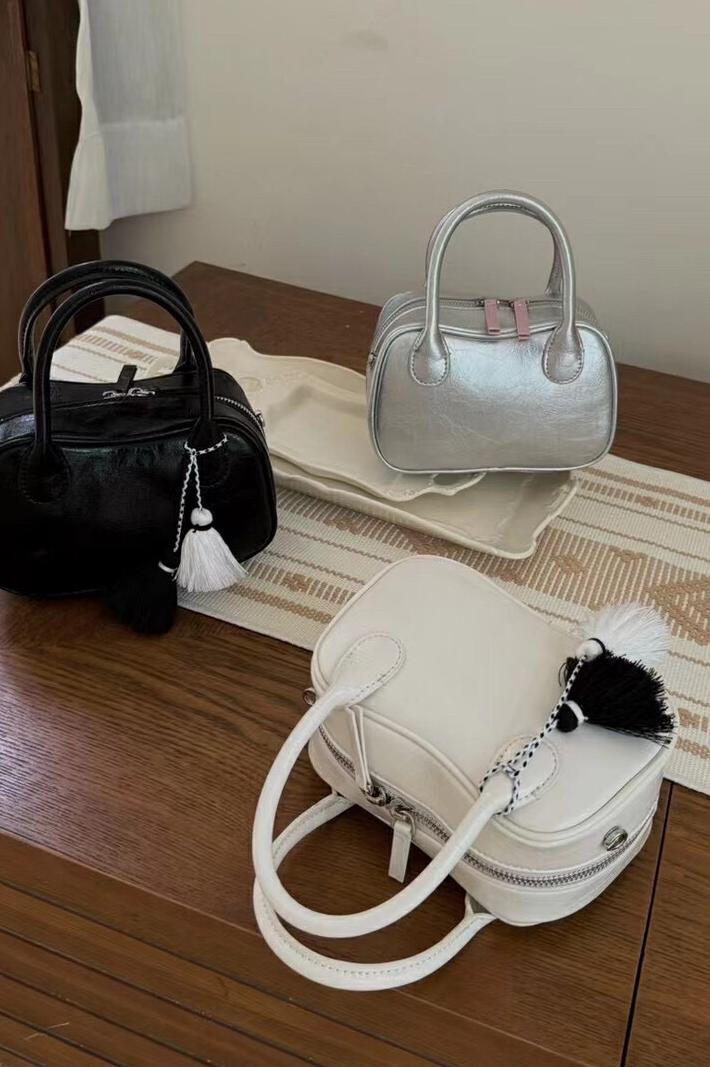 MBH Niche Design Irregular Bowling Handbag with Charm - Image 5