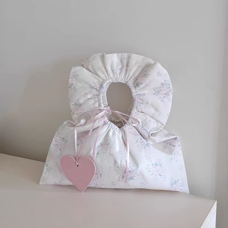 2024 New Niche Print Mini Handbag Casual Simple Pleated Cloth Women's Bag - Image 3
