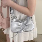 Niche Pleated Underarm Bag Women's 2024 Spring Fashion Commuter Shoulder Crossbody Bag Premium