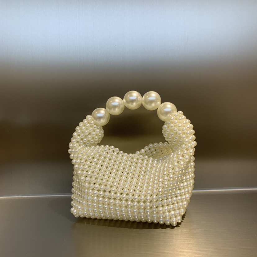 2024 New Large Pearl Handbag Beaded Bag French Style Beaded Handbag Fashion Handbag for Women