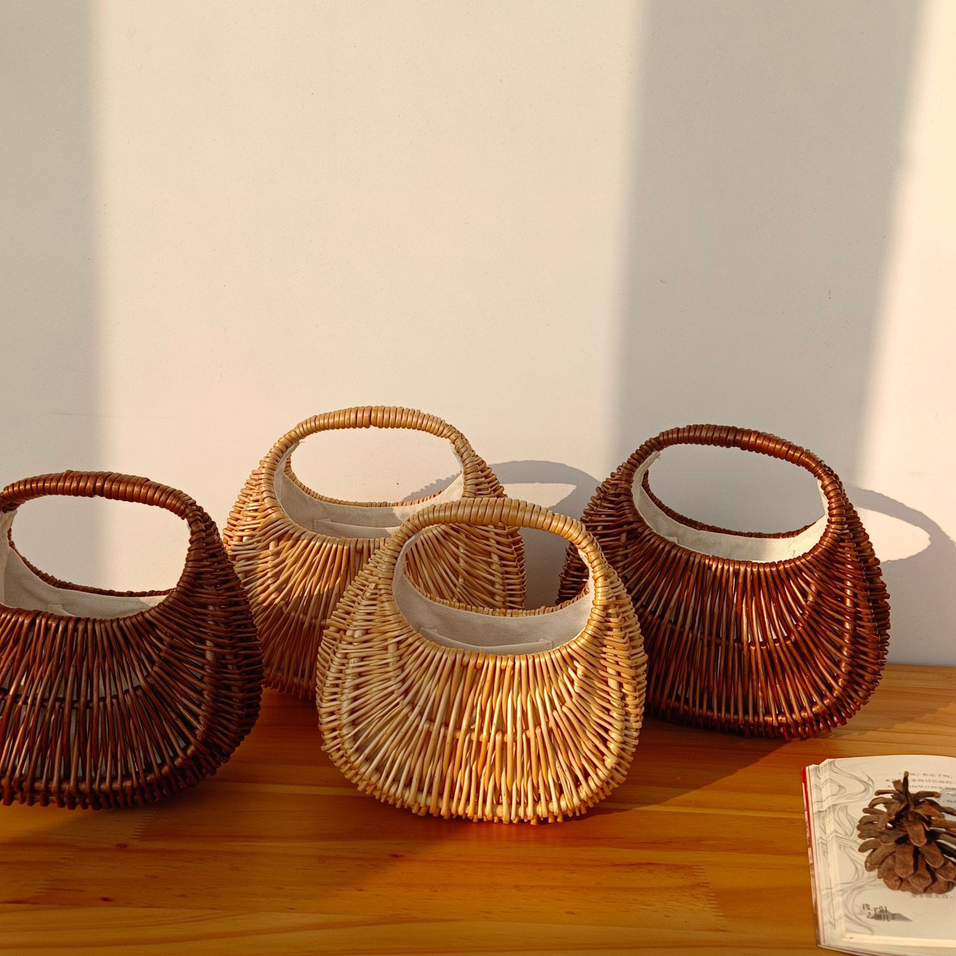 2024 Summer Japanese Woven Straw Handbag for Women Retro Basket Bag - Image 4