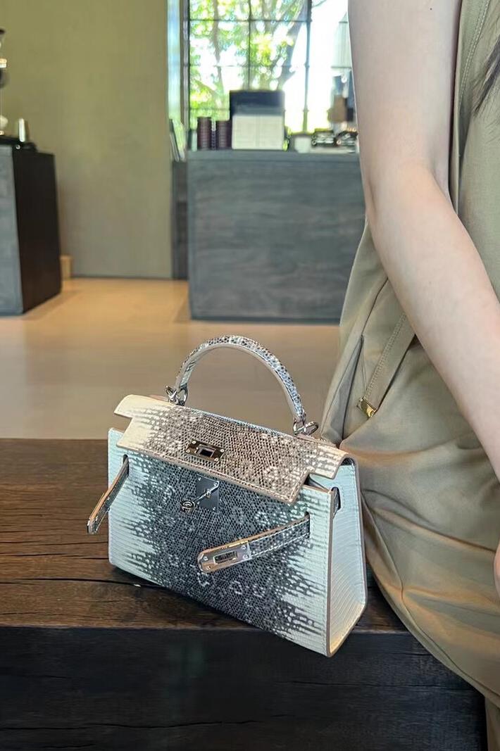 MBH Premium Lizard Texture Mini Kelly Bag Crossbody Handbag - Image 5