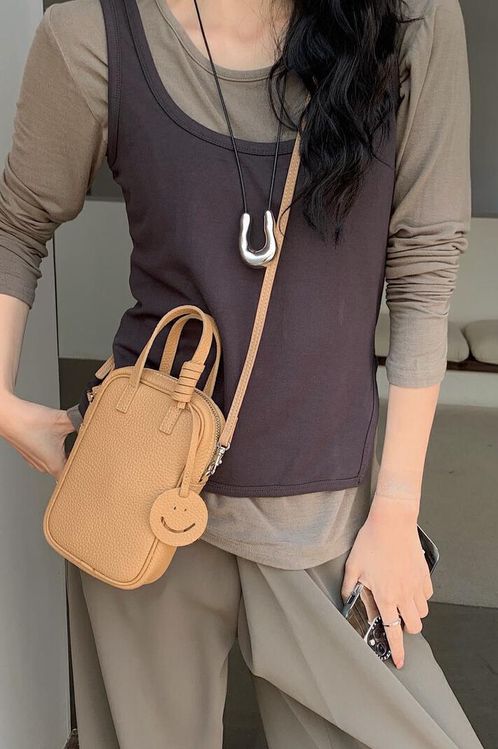 MBH Lightweight Minimalist Soft Mini Phone Bag Top Layer Cowhide Candy Color Handbag Crossbody Bag with Shoulder Strap - Image 5